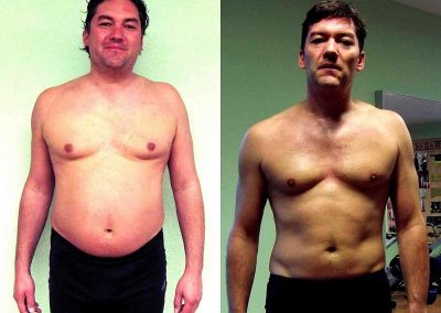 The before training and after training body transition of Ren at Austin Fitness